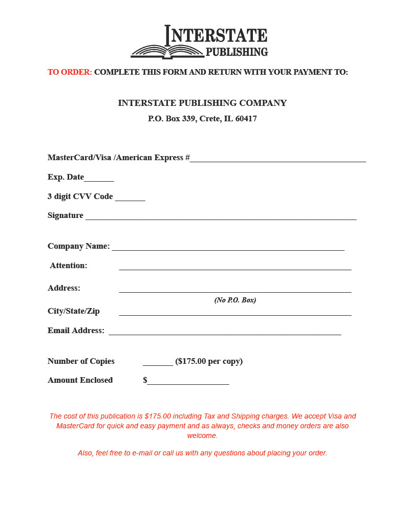 Click to download Order Form PDF